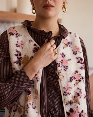 Gilet polaire fleurette